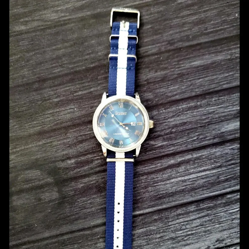 RARE Stauer  Men's‎ Nato Strap Sport Watch New Battery